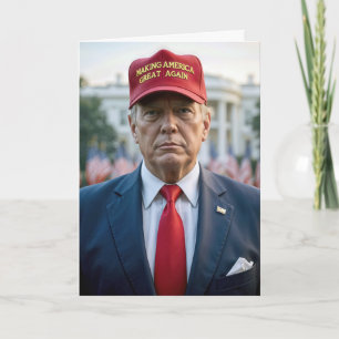 Geburtstag Trump mit einem Red MAGA Hat Karte