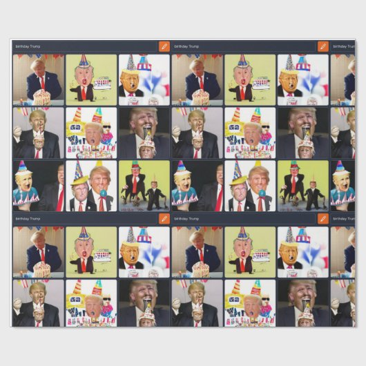 Geburtstag Trump - v.1 Geschenkpapier (Flach)
