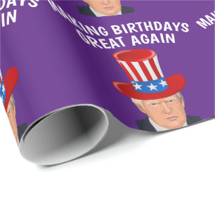 GEBURTSTAG TRUMP-WRAPPING-PAPIER GESCHENKPAPIER