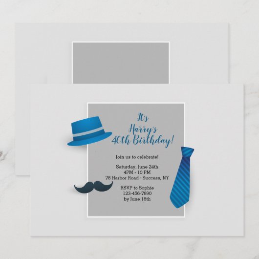 Geburtstag Typ Einladung (Vorne/Hinten)