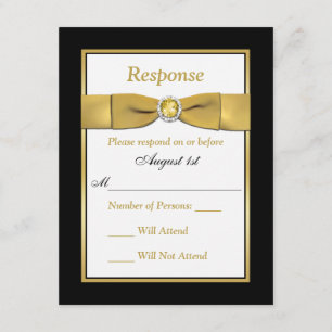 Geburtstag UAWG- DRUCKband Schwarzes und Gold RSVP Karte