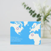 Geburtstag über große Entfernungen Postkarte (Stehend Vorderseite)