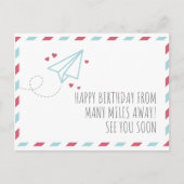 Geburtstag über große Entfernungen Postkarte (Vorderseite)