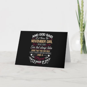 Geburtstag   Und Gott sagte, es werde November-Mäd Karte