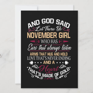 Geburtstag   Und Gott sagte, es werde November-Mäd Karte