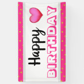 Geburtstag und Herz Banner (Vertikal)