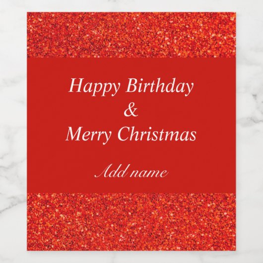 Geburtstag und Weihnachtsgeschenk Weinetikett (Einzelnes Label)