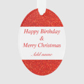 Geburtstag und Weihnachtsgeschmack Ornament (Vorderseite)