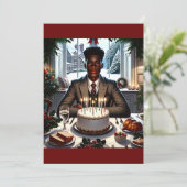 Geburtstag und Weihnachtswünsche Feiertagskarte (Stehend Vorderseite)