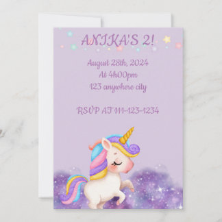 GEBURTSTAG UNICORN-EINLADUNG EINLADUNG