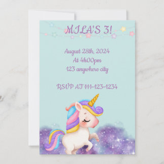GEBURTSTAG UNICORN-EINLADUNG EINLADUNG