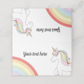 Geburtstag Unicornio Platzkarte (Außenseite Aufgefaltet)