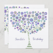 Geburtstag Unisex Tree Retro Personalisierte Einla Einladung (Vorne/Hinten)