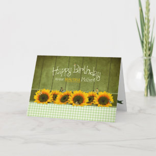 Geburtstag - UNSERE MUTTER - Sonnenblumen und Karte