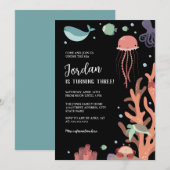 Geburtstag unter dem Meer Einladung (Vorne/Hinten)