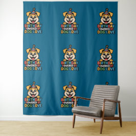 Geburtstag unterstützt von Dog Love Design Wandteppich