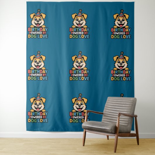 Geburtstag unterstützt von Dog Love Design Wandteppich (Beispiel)