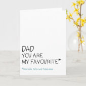 Geburtstag / Vatertagskarte - Ihr Favorit Karte (Gelbe Blume)