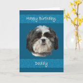 Geburtstag, Vati, Hund Shih Tzu Karte (Gelbe Blume)