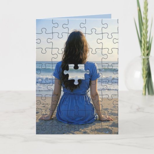 Geburtstag Vermisst Puzzle Piece Karte (Vorderseite)