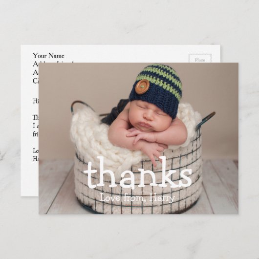 Geburtstag Vielen Dank | Dank Foto Postkarten (Vorne/Hinten)