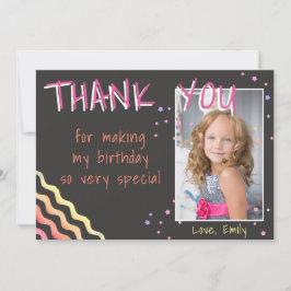 Geburtstag Vielen Dank Foto-Karte Sterne Mädchen Dankeskarte