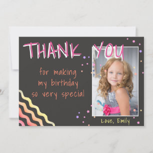 Geburtstag Vielen Dank Foto-Karte Sterne Mädchen Dankeskarte