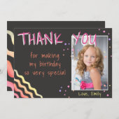 Geburtstag Vielen Dank Foto-Karte Sterne Mädchen Dankeskarte (Vorne/Hinten)