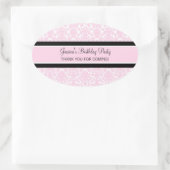 Geburtstag Vielen Dank Individuelle Name Gefallen Ovaler Aufkleber (Tasche)