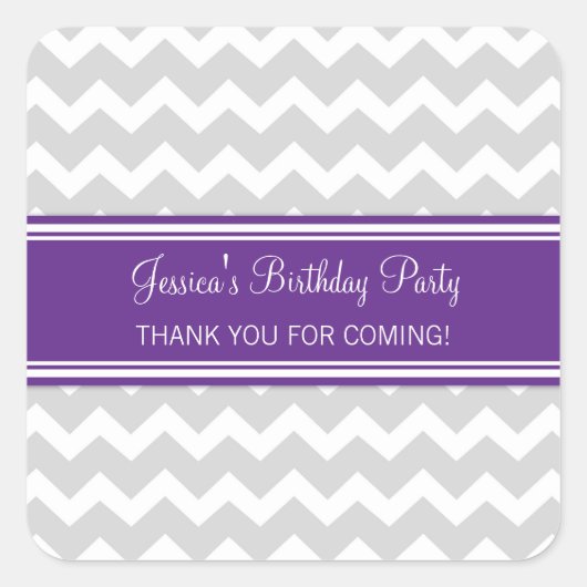 Geburtstag Vielen Dank Individuelle Name Gefallen Quadratischer Aufkleber (Vorderseite)