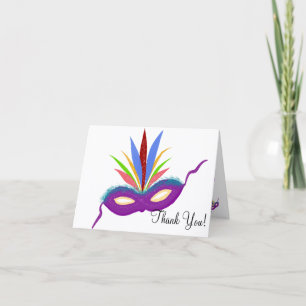 Geburtstag Vielen Dank Lila Mardi Gras Mask Karte