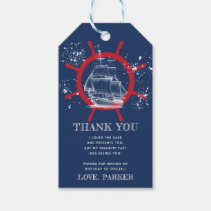 Geburtstag Vielen Dank, Nautical Blue Geschenkanhänger