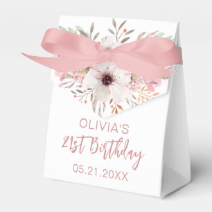 Geburtstag Vielen Dank Pink Floral Weiße Gefälligk Geschenkschachtel