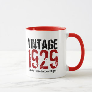 Geburtstag Vintag 1929 oder beliebiges Jahr V01D Tasse