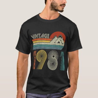 Geburtstag Vintag 1981 40 Jahre alt Retro Männer  T-Shirt