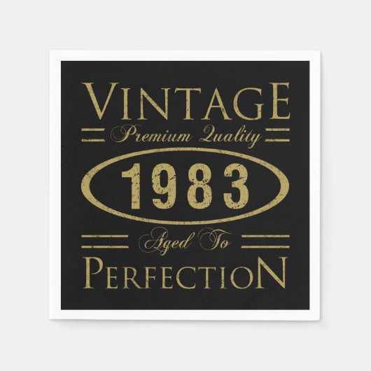 Geburtstag Vintag 1983 Serviette (Vorderseite)