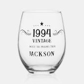 Geburtstag Vintag 1994 Weinglas Ohne Stiel (Vorderseite)