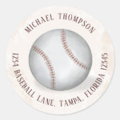 Geburtstag Vintag Baseball Alle Star Rücksendeadre Runder Aufkleber (Vorderseite)