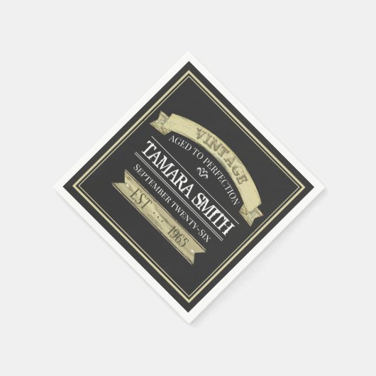 Geburtstag Vintag bis perfekt modern Serviette (Ecke)