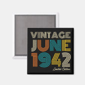 Geburtstag Vintag Juni 1942 Limited Edition Magnet (Vorderseite/Rückseite)