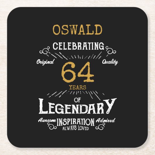 Geburtstag Vintag Rechteckiger Pappuntersetzer (Vorderseite)