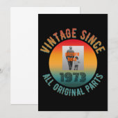 GEBURTSTAG VINTAG SEIT ALLEN URSPRÜNGLICHEN TEILEN EINLADUNG (Vorne/Hinten)