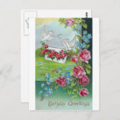 Geburtstag Vintage Postkarte (Vorne/Hinten)