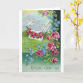 Geburtstag Vintage Postkarte (Gelbe Blume)