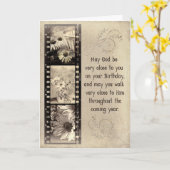 Geburtstag Vintager Filmstreifen Karte (Gelbe Blume)