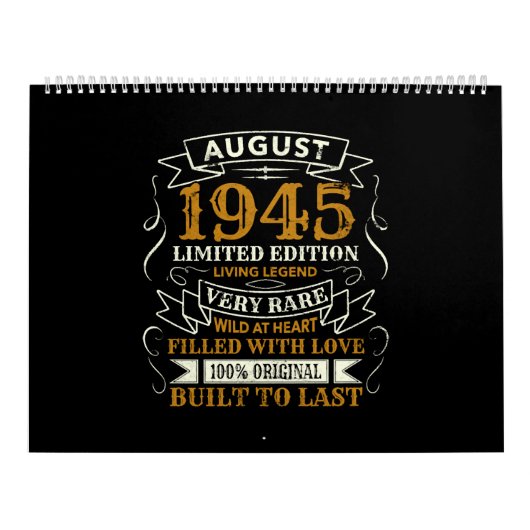 Geburtstag Vintager Geborener August 1945 Kalender (Titelbild)
