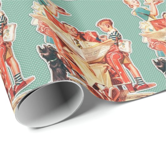 Geburtstag Vintager Vater Vatertag Geschenkpapier (Rolleneckpunkt)