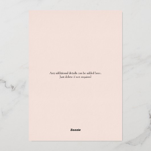 Geburtstag Vintages Blumengold Folieneinladung (Rückseite)