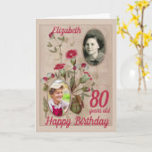 Geburtstag Vintages Foto der Flora Karte (Gelbe Blume)