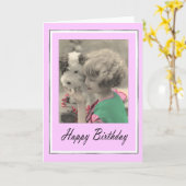 Geburtstag - Vintages Kind Karte (Gelbe Blume)